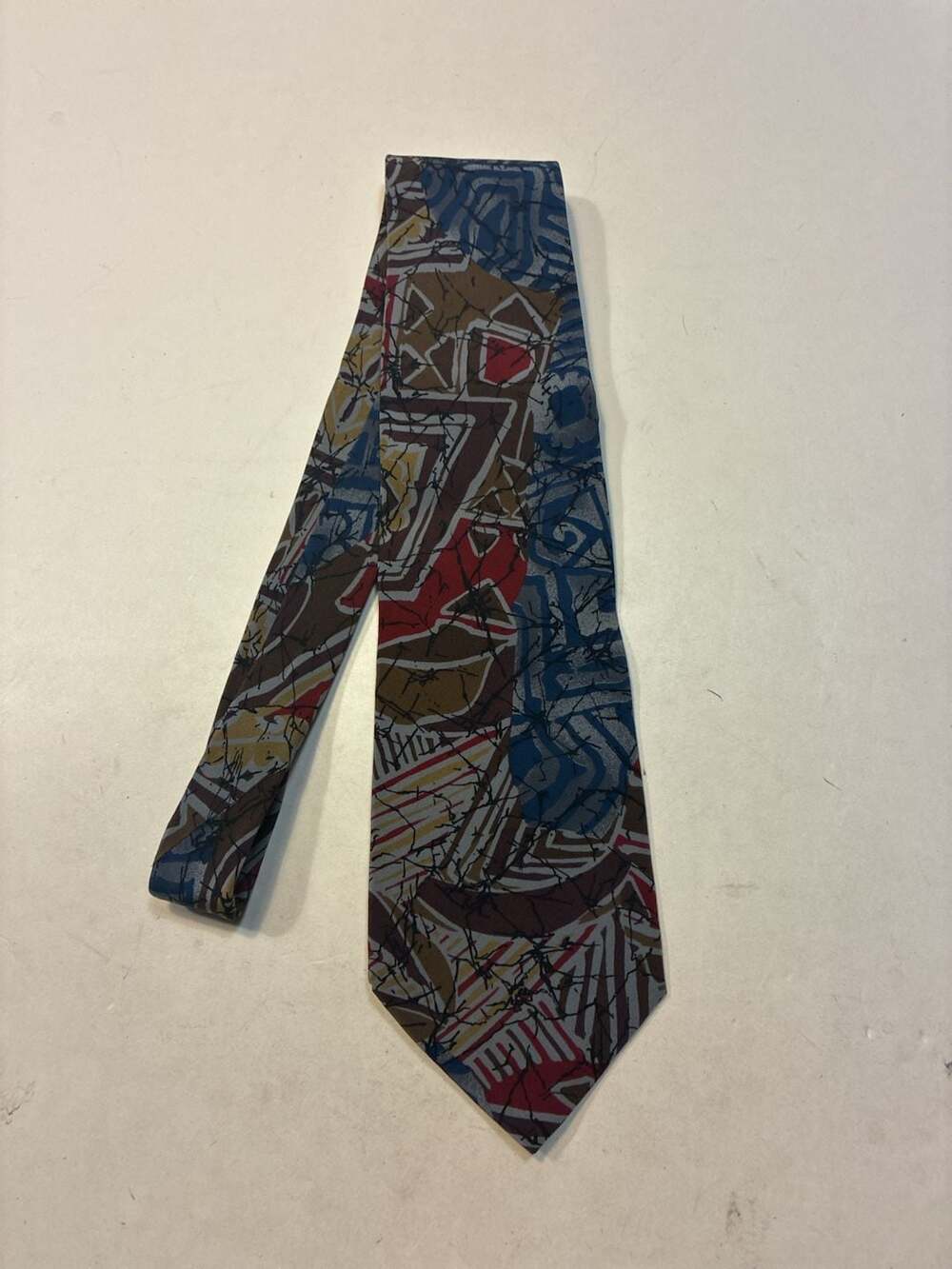 Charleston Tie Rack Abstract Print 100% Silk Necktie